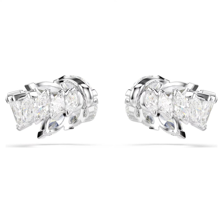 Mesmera ear cuffs Marquise cut, White, Rhodium plated
